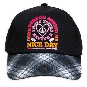 Justice Black and White Plaid Kids Hat